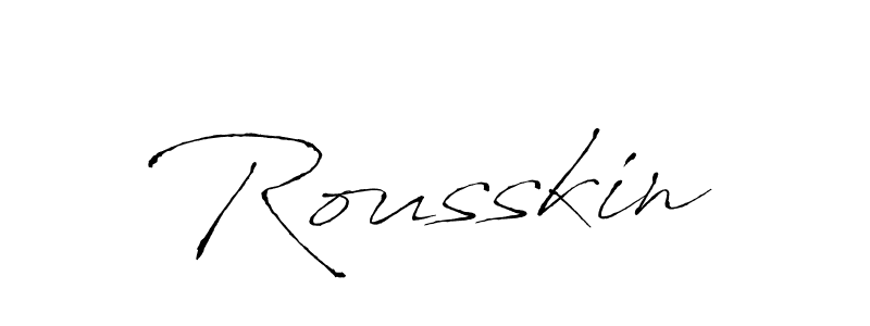 Create a beautiful signature design for name Rousskin. With this signature (Antro_Vectra) fonts, you can make a handwritten signature for free. Rousskin signature style 6 images and pictures png