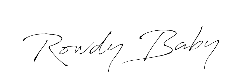 How to make Rowdy Baby signature? Antro_Vectra is a professional autograph style. Create handwritten signature for Rowdy Baby name. Rowdy Baby signature style 6 images and pictures png