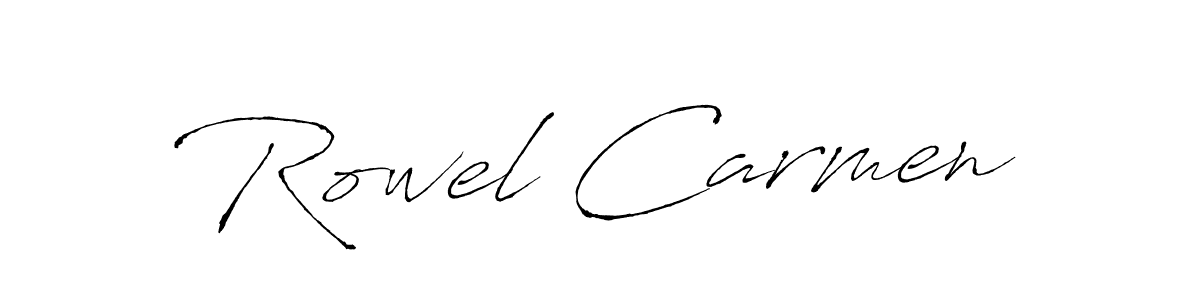 Use a signature maker to create a handwritten signature online. With this signature software, you can design (Antro_Vectra) your own signature for name Rowel Carmen. Rowel Carmen signature style 6 images and pictures png