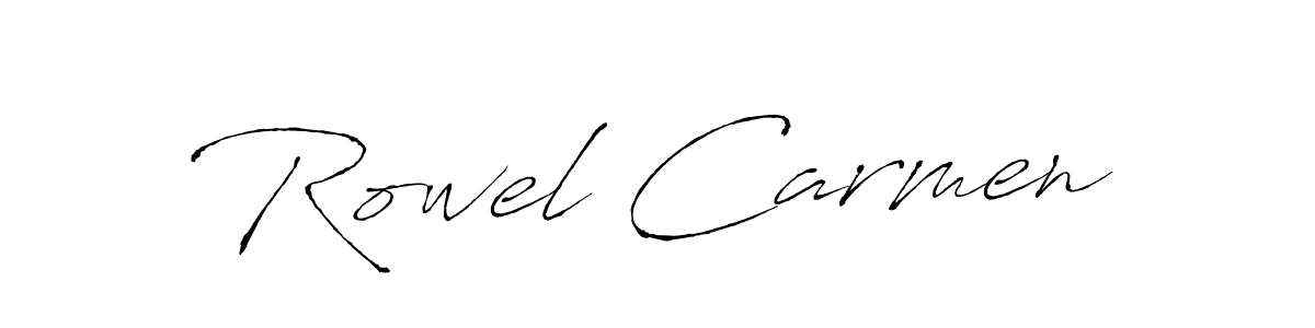Antro_Vectra is a professional signature style that is perfect for those who want to add a touch of class to their signature. It is also a great choice for those who want to make their signature more unique. Get Rowel Carmen name to fancy signature for free. Rowel Carmen signature style 6 images and pictures png