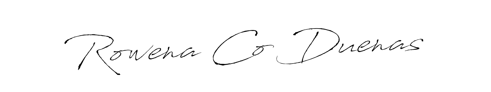 Make a beautiful signature design for name Rowena Co Duenas. With this signature (Antro_Vectra) style, you can create a handwritten signature for free. Rowena Co Duenas signature style 6 images and pictures png