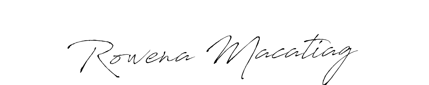 Also we have Rowena Macatiag name is the best signature style. Create professional handwritten signature collection using Antro_Vectra autograph style. Rowena Macatiag signature style 6 images and pictures png