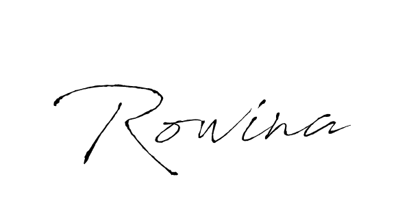 Use a signature maker to create a handwritten signature online. With this signature software, you can design (Antro_Vectra) your own signature for name Rowina. Rowina signature style 6 images and pictures png