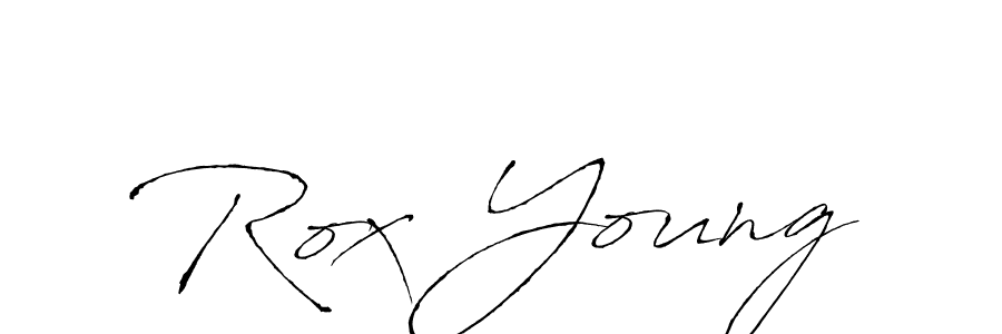 How to make Rox Young name signature. Use Antro_Vectra style for creating short signs online. This is the latest handwritten sign. Rox Young signature style 6 images and pictures png