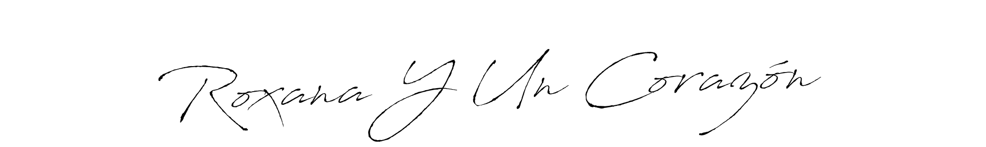 Make a beautiful signature design for name Roxana Y Un Corazón. With this signature (Antro_Vectra) style, you can create a handwritten signature for free. Roxana Y Un Corazón signature style 6 images and pictures png