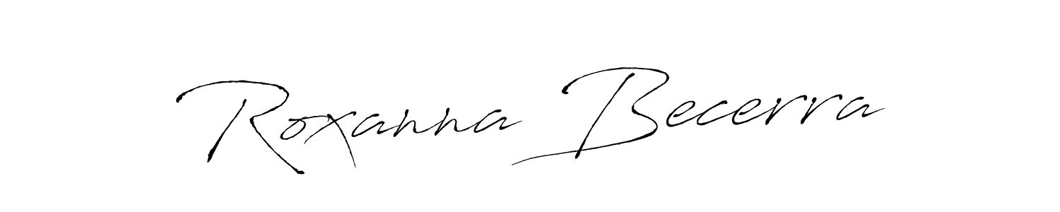 Antro_Vectra is a professional signature style that is perfect for those who want to add a touch of class to their signature. It is also a great choice for those who want to make their signature more unique. Get Roxanna Becerra name to fancy signature for free. Roxanna Becerra signature style 6 images and pictures png