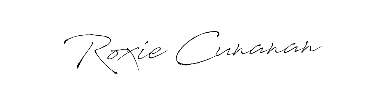 Make a beautiful signature design for name Roxie Cunanan. With this signature (Antro_Vectra) style, you can create a handwritten signature for free. Roxie Cunanan signature style 6 images and pictures png