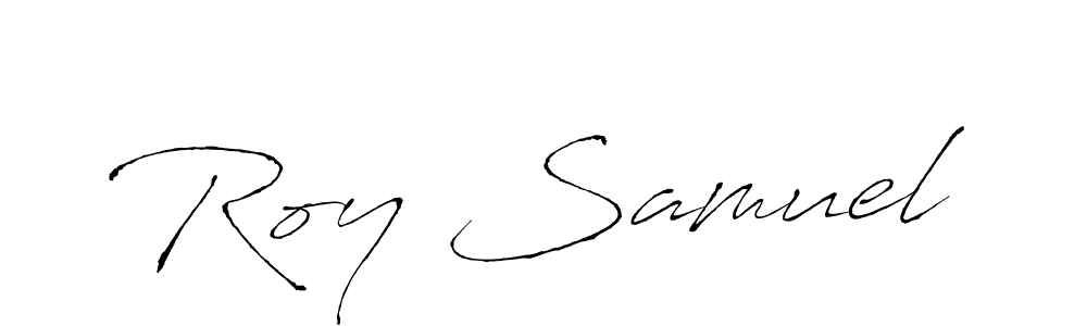 Design your own signature with our free online signature maker. With this signature software, you can create a handwritten (Antro_Vectra) signature for name Roy Samuel. Roy Samuel signature style 6 images and pictures png