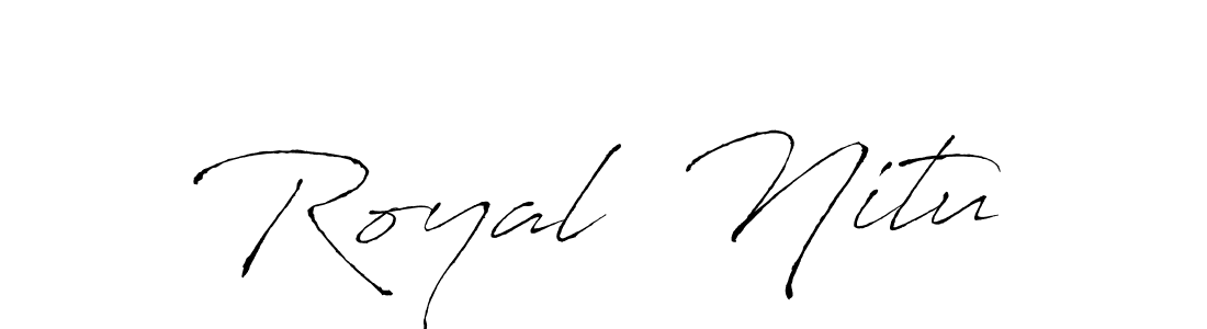 How to make Royal  Nitu signature? Antro_Vectra is a professional autograph style. Create handwritten signature for Royal  Nitu name. Royal  Nitu signature style 6 images and pictures png