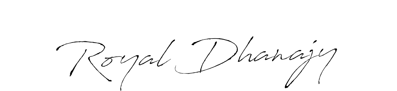 Use a signature maker to create a handwritten signature online. With this signature software, you can design (Antro_Vectra) your own signature for name Royal Dhanajy. Royal Dhanajy signature style 6 images and pictures png