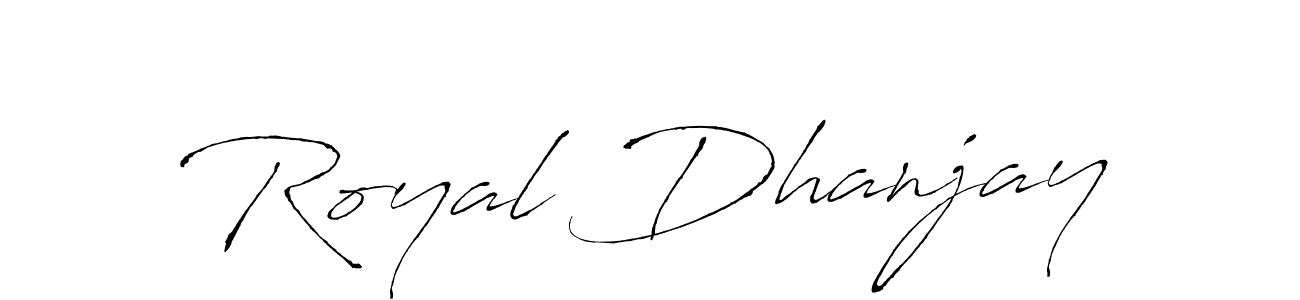How to make Royal Dhanjay name signature. Use Antro_Vectra style for creating short signs online. This is the latest handwritten sign. Royal Dhanjay signature style 6 images and pictures png