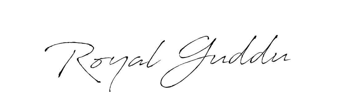 How to make Royal Guddu signature? Antro_Vectra is a professional autograph style. Create handwritten signature for Royal Guddu name. Royal Guddu signature style 6 images and pictures png