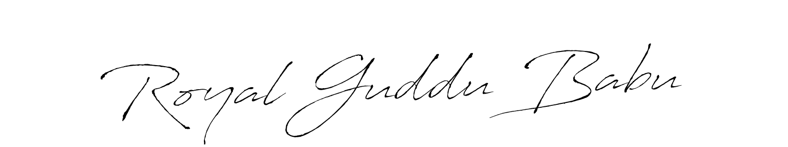 if you are searching for the best signature style for your name Royal Guddu Babu. so please give up your signature search. here we have designed multiple signature styles  using Antro_Vectra. Royal Guddu Babu signature style 6 images and pictures png