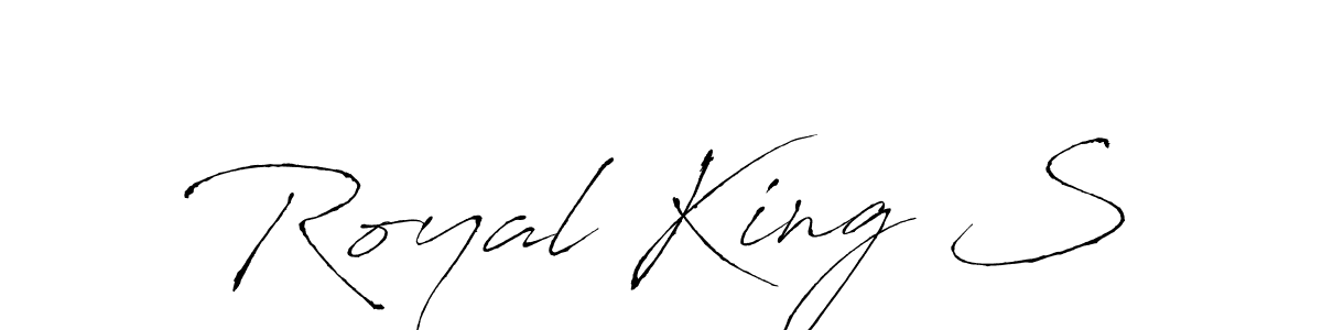 if you are searching for the best signature style for your name Royal King S. so please give up your signature search. here we have designed multiple signature styles  using Antro_Vectra. Royal King S signature style 6 images and pictures png