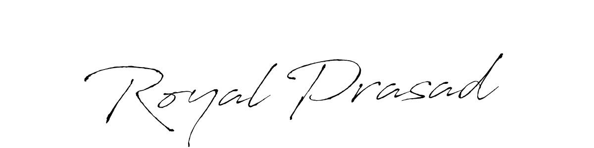 Create a beautiful signature design for name Royal Prasad. With this signature (Antro_Vectra) fonts, you can make a handwritten signature for free. Royal Prasad signature style 6 images and pictures png