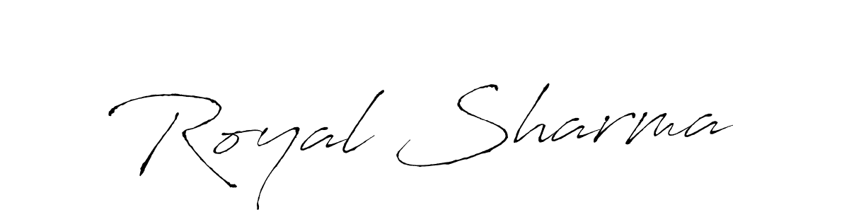 Antro_Vectra is a professional signature style that is perfect for those who want to add a touch of class to their signature. It is also a great choice for those who want to make their signature more unique. Get Royal Sharma name to fancy signature for free. Royal Sharma signature style 6 images and pictures png