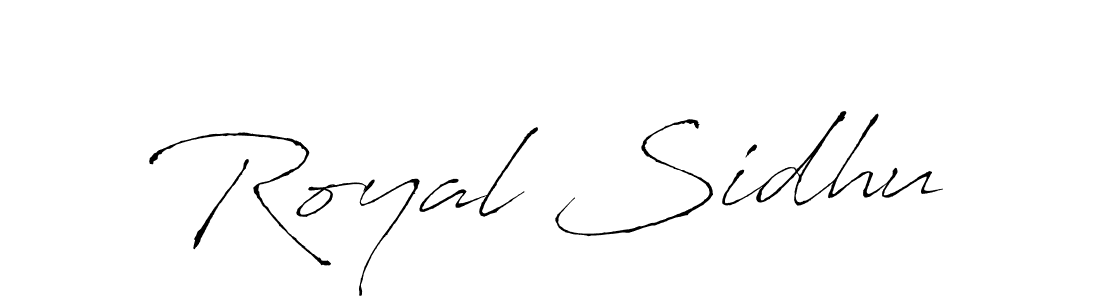 Use a signature maker to create a handwritten signature online. With this signature software, you can design (Antro_Vectra) your own signature for name Royal Sidhu. Royal Sidhu signature style 6 images and pictures png
