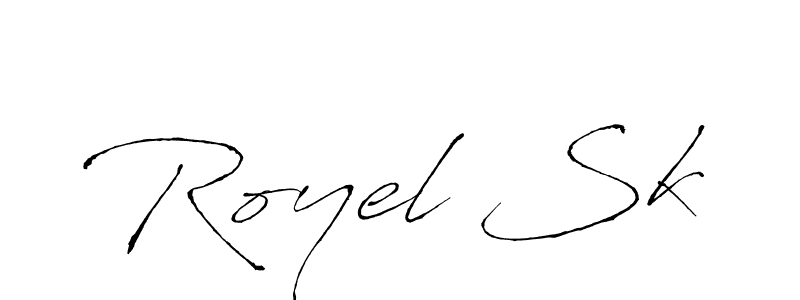 How to make Royel Sk name signature. Use Antro_Vectra style for creating short signs online. This is the latest handwritten sign. Royel Sk signature style 6 images and pictures png