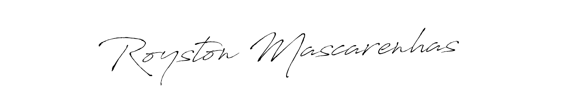 Create a beautiful signature design for name Royston Mascarenhas. With this signature (Antro_Vectra) fonts, you can make a handwritten signature for free. Royston Mascarenhas signature style 6 images and pictures png