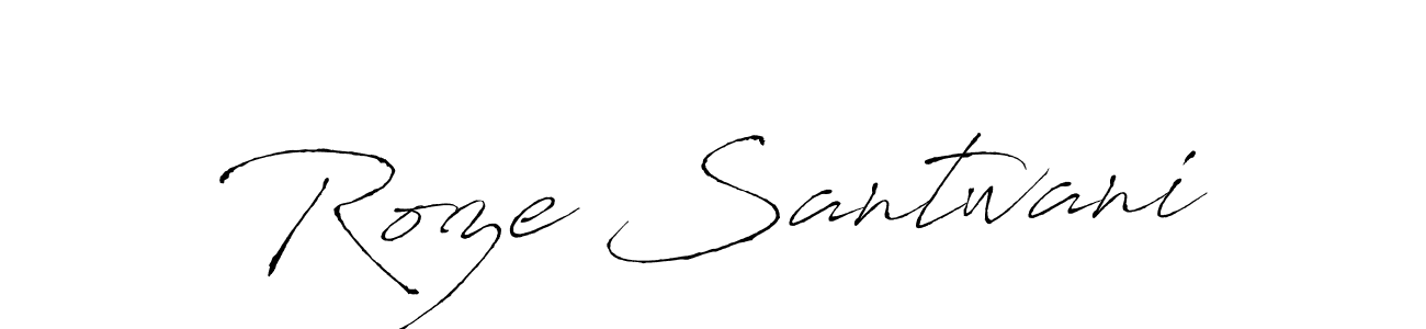 Make a beautiful signature design for name Roze Santwani. With this signature (Antro_Vectra) style, you can create a handwritten signature for free. Roze Santwani signature style 6 images and pictures png