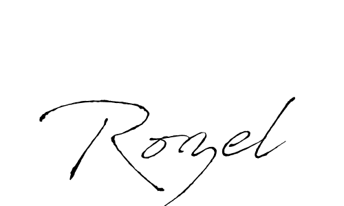 Rozel stylish signature style. Best Handwritten Sign (Antro_Vectra) for my name. Handwritten Signature Collection Ideas for my name Rozel. Rozel signature style 6 images and pictures png