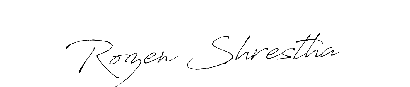 How to make Rozen Shrestha signature? Antro_Vectra is a professional autograph style. Create handwritten signature for Rozen Shrestha name. Rozen Shrestha signature style 6 images and pictures png