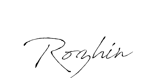 Design your own signature with our free online signature maker. With this signature software, you can create a handwritten (Antro_Vectra) signature for name Rozhin. Rozhin signature style 6 images and pictures png