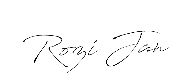 Use a signature maker to create a handwritten signature online. With this signature software, you can design (Antro_Vectra) your own signature for name Rozi Jan. Rozi Jan signature style 6 images and pictures png