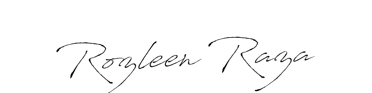 Make a beautiful signature design for name Rozleen Raza. With this signature (Antro_Vectra) style, you can create a handwritten signature for free. Rozleen Raza signature style 6 images and pictures png