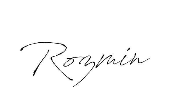 Rozmin stylish signature style. Best Handwritten Sign (Antro_Vectra) for my name. Handwritten Signature Collection Ideas for my name Rozmin. Rozmin signature style 6 images and pictures png