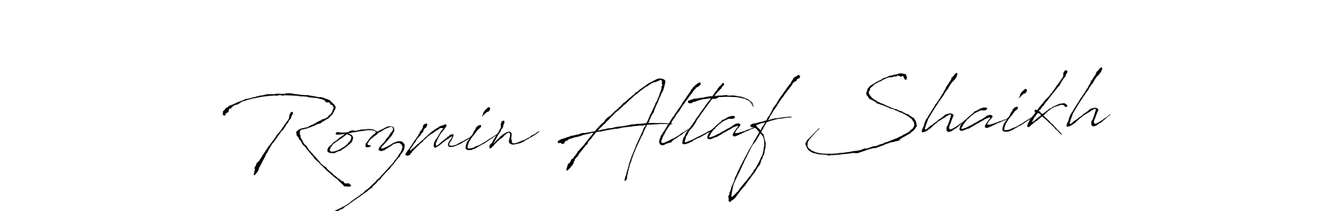 Antro_Vectra is a professional signature style that is perfect for those who want to add a touch of class to their signature. It is also a great choice for those who want to make their signature more unique. Get Rozmin Altaf Shaikh name to fancy signature for free. Rozmin Altaf Shaikh signature style 6 images and pictures png
