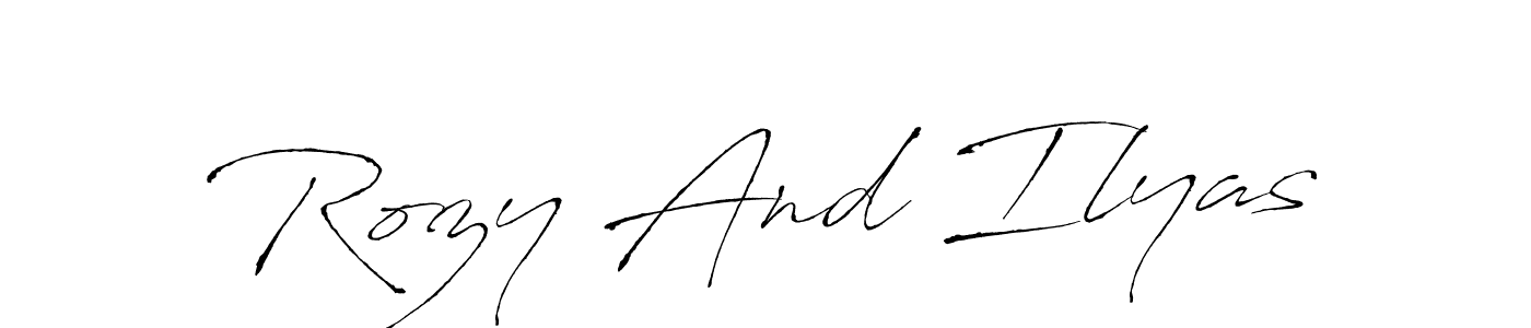 Rozy And Ilyas stylish signature style. Best Handwritten Sign (Antro_Vectra) for my name. Handwritten Signature Collection Ideas for my name Rozy And Ilyas. Rozy And Ilyas signature style 6 images and pictures png