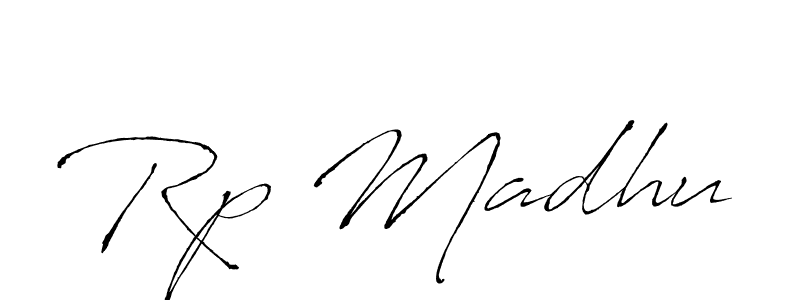 Use a signature maker to create a handwritten signature online. With this signature software, you can design (Antro_Vectra) your own signature for name Rp Madhu. Rp Madhu signature style 6 images and pictures png