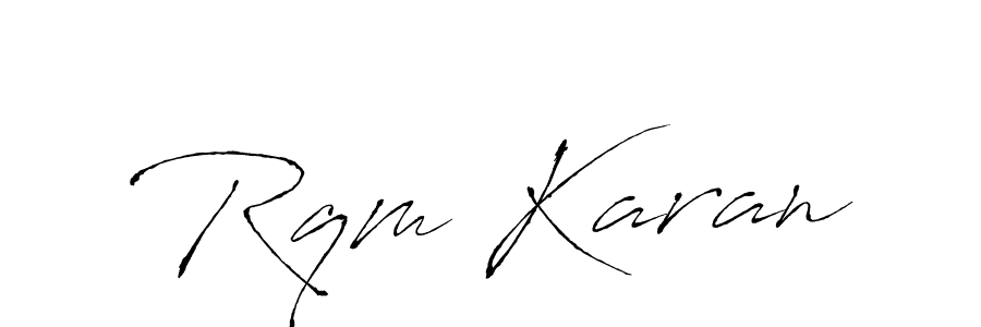 This is the best signature style for the Rqm Karan name. Also you like these signature font (Antro_Vectra). Mix name signature. Rqm Karan signature style 6 images and pictures png