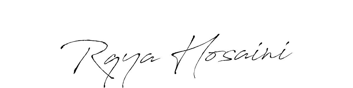 How to make Rqya Hosaini name signature. Use Antro_Vectra style for creating short signs online. This is the latest handwritten sign. Rqya Hosaini signature style 6 images and pictures png