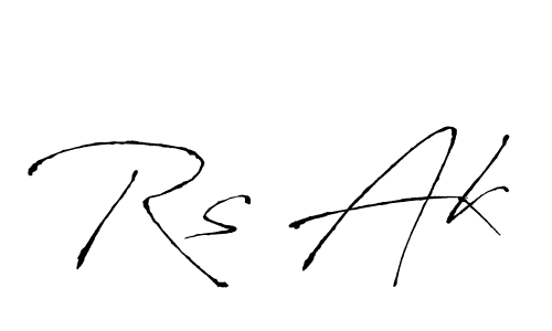 Make a beautiful signature design for name Rs Ak. With this signature (Antro_Vectra) style, you can create a handwritten signature for free. Rs Ak signature style 6 images and pictures png