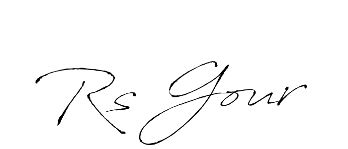 Create a beautiful signature design for name Rs Gour. With this signature (Antro_Vectra) fonts, you can make a handwritten signature for free. Rs Gour signature style 6 images and pictures png