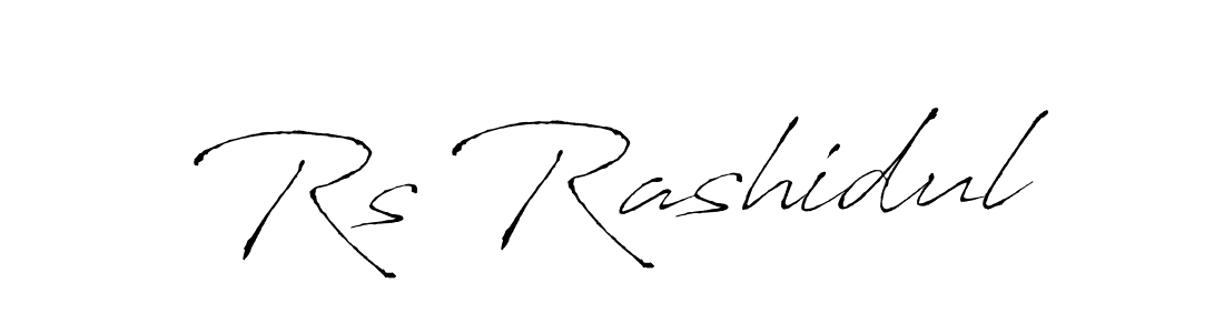 Design your own signature with our free online signature maker. With this signature software, you can create a handwritten (Antro_Vectra) signature for name Rs Rashidul. Rs Rashidul signature style 6 images and pictures png