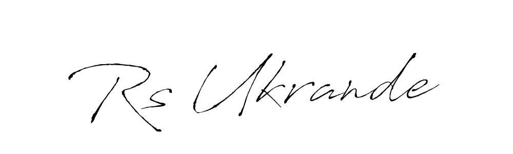 if you are searching for the best signature style for your name Rs Ukrande. so please give up your signature search. here we have designed multiple signature styles  using Antro_Vectra. Rs Ukrande signature style 6 images and pictures png