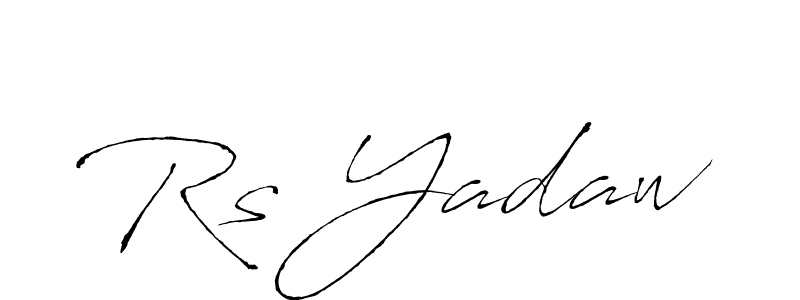 Design your own signature with our free online signature maker. With this signature software, you can create a handwritten (Antro_Vectra) signature for name Rs Yadaw. Rs Yadaw signature style 6 images and pictures png