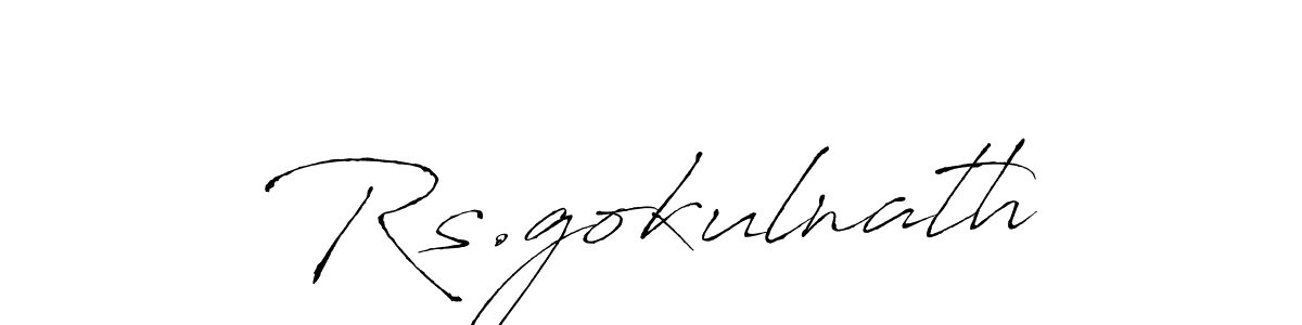Create a beautiful signature design for name Rs.gokulnath. With this signature (Antro_Vectra) fonts, you can make a handwritten signature for free. Rs.gokulnath signature style 6 images and pictures png
