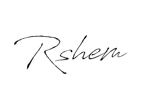 Use a signature maker to create a handwritten signature online. With this signature software, you can design (Antro_Vectra) your own signature for name Rshem. Rshem signature style 6 images and pictures png