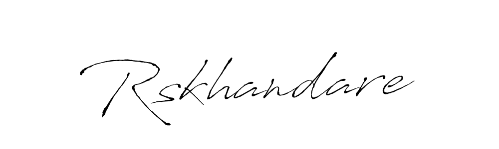 Design your own signature with our free online signature maker. With this signature software, you can create a handwritten (Antro_Vectra) signature for name Rskhandare. Rskhandare signature style 6 images and pictures png
