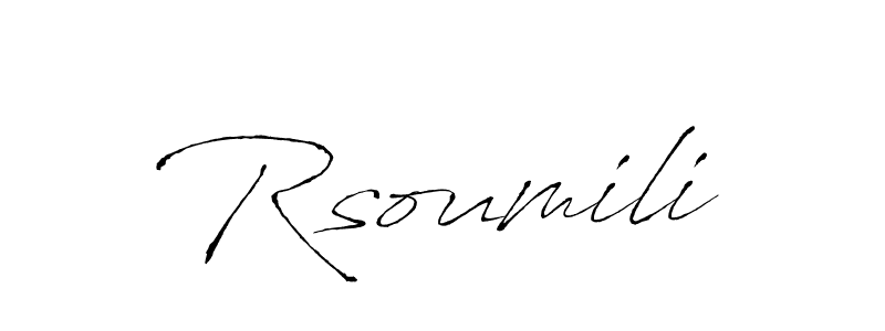 Design your own signature with our free online signature maker. With this signature software, you can create a handwritten (Antro_Vectra) signature for name Rsoumili. Rsoumili signature style 6 images and pictures png