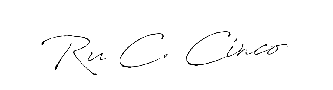 if you are searching for the best signature style for your name Ru C. Cinco. so please give up your signature search. here we have designed multiple signature styles  using Antro_Vectra. Ru C. Cinco signature style 6 images and pictures png