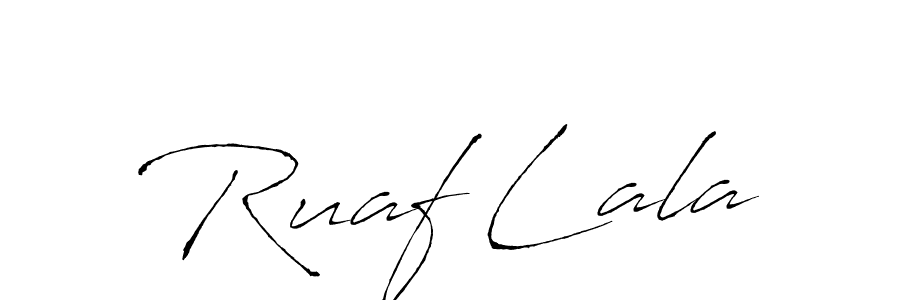 Also You can easily find your signature by using the search form. We will create Ruaf Lala name handwritten signature images for you free of cost using Antro_Vectra sign style. Ruaf Lala signature style 6 images and pictures png