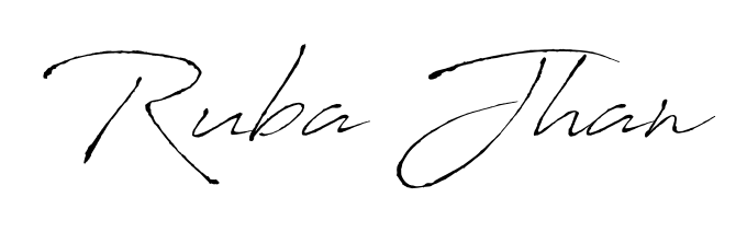 The Antro_Vectra font transforms the name Ruba Jhan into an executive sign with sharp precision and distinguished character. Ruba Jhan signature style 6 images and pictures png