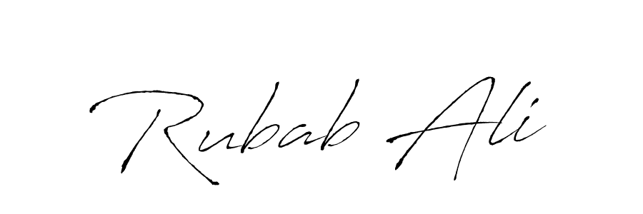 The best way (Antro_Vectra) to make a short signature is to pick only two or three words in your name. The name Rubab Ali include a total of six letters. For converting this name. Rubab Ali signature style 6 images and pictures png