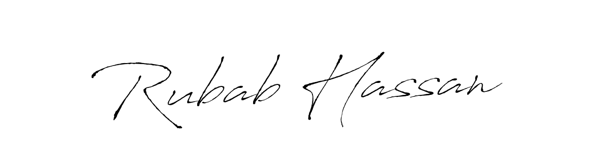 Make a beautiful signature design for name Rubab Hassan. With this signature (Antro_Vectra) style, you can create a handwritten signature for free. Rubab Hassan signature style 6 images and pictures png