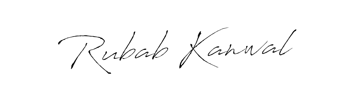 How to make Rubab Kanwal name signature. Use Antro_Vectra style for creating short signs online. This is the latest handwritten sign. Rubab Kanwal signature style 6 images and pictures png